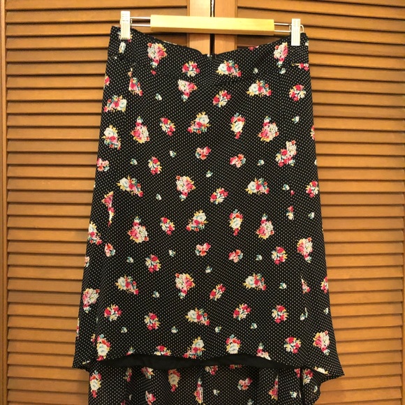 Torrid plus size hi low polka dot floral skirt NEW 24 plus size - Picture 4 of 11